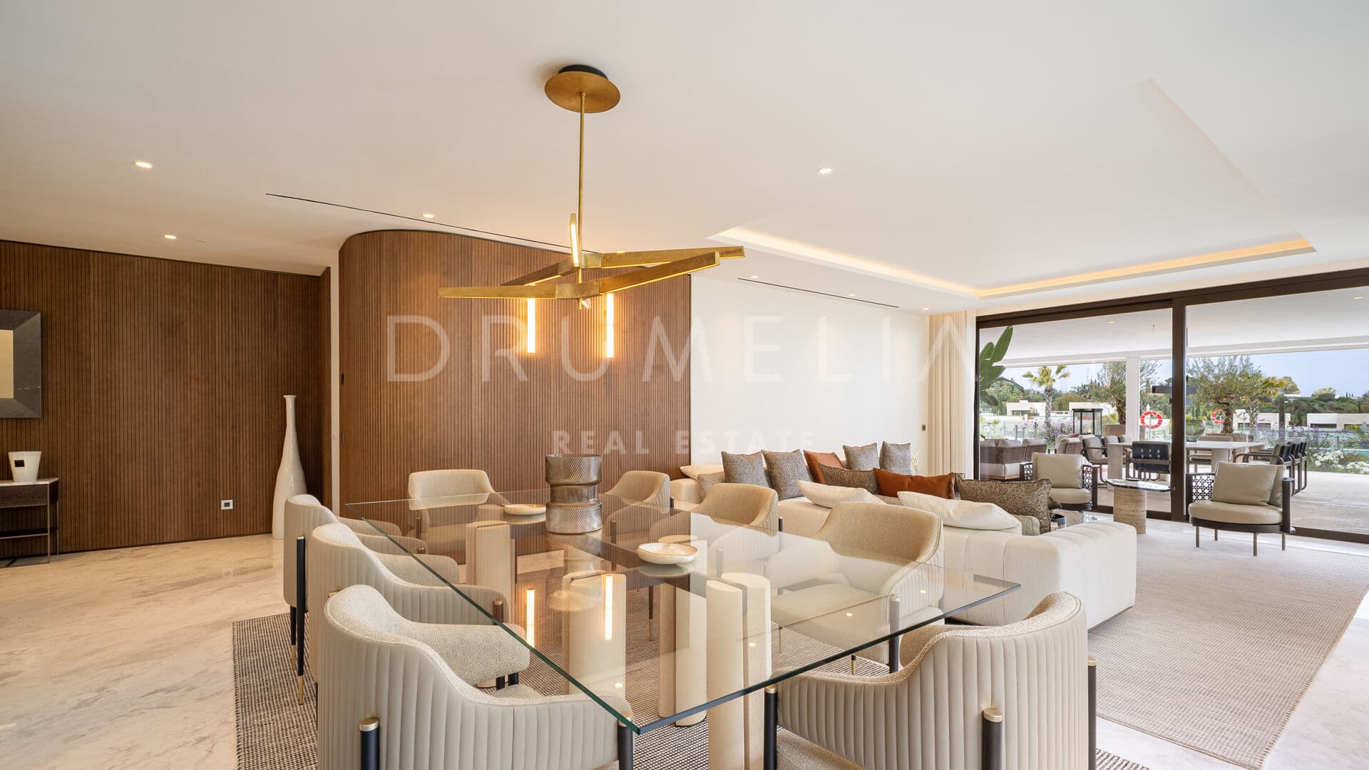 FENDI CASA Designed Duplex Ground Floor Apartment with Private Entertainment Level on Marbella’s Golden Mile